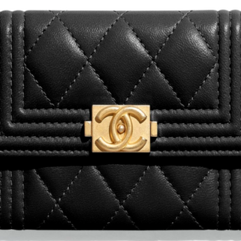Chanel Boy Small Flap Wallet Black