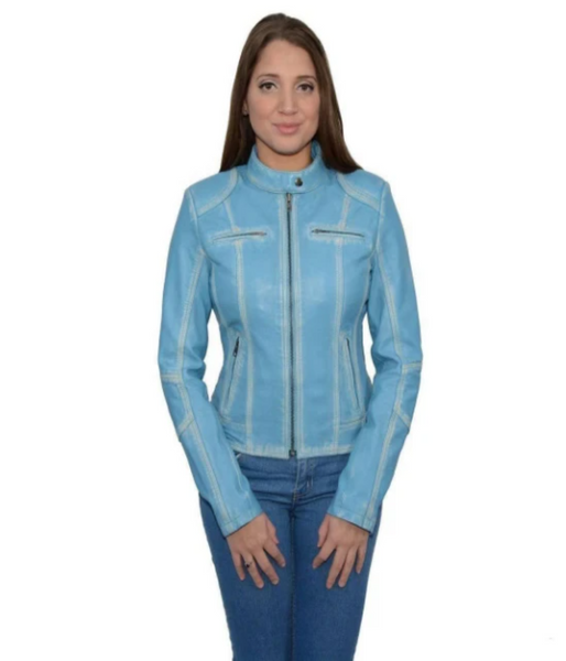 Aqua Leather Jacket