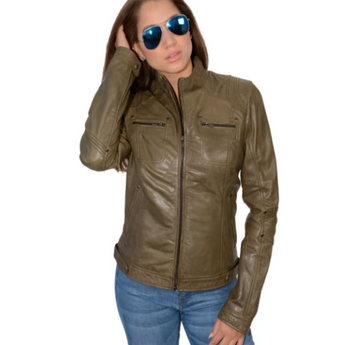 Leather Jacket with Rivet