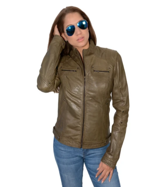 Leather Jacket with Rivet