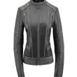 Leather Jacket With Lace Distressed