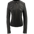 Leather Jacket with Shoulders
