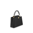 LV Capucine PM Handbag Taurillon Leather Noir/Blanc