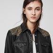 Black Leop Leather Jacket