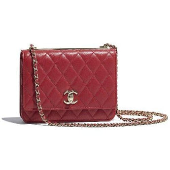 Chanel Wallet On Chain – WOC Lambskin Gold-Toned Metal Maroon