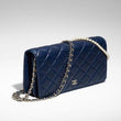 Chanel Pearl Wallet On Chain – WOC Classic Navy Blue Lambskin Gold-Toned