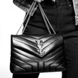 Saint Laurent LouLou Medium in Metelasse “Y” Leather Black