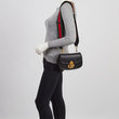 Gucci Crossbody Animalier Saddle Bag Black Leather