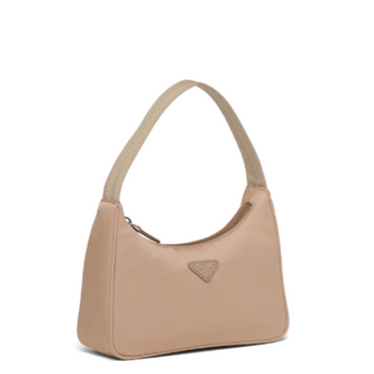 Prada Re-edition 2005 Nylon Shoulder Bag Beige