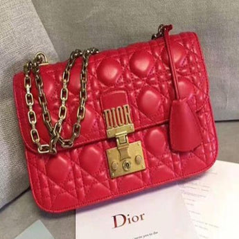 Dior Lambskin DiorAddict Flap Bag Red