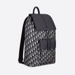 Dior Navy Blue Oblique Drawstring Motion Backpack Black/Beige