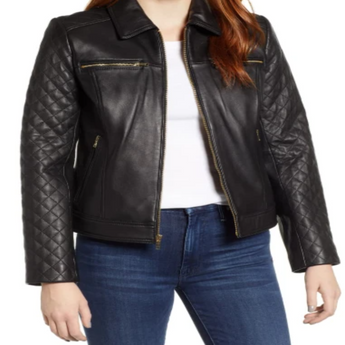 Quilted Lambskin Leather Jacket