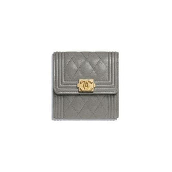 Chanel Boy Small Flap Wallet Grey