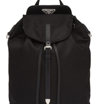 Prada Nylon And Saffiano Leather Backpack Black