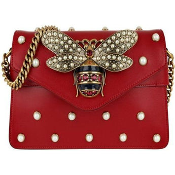 Gucci Broadway Leather Mini Bag Red