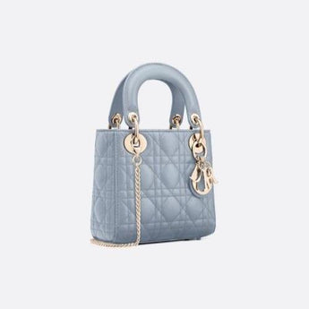 Mini Lady Dior Lambskin Bag Blue