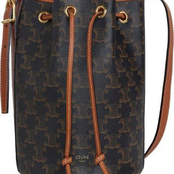 Celine Small Drawstring Bag In Triomphe Canvas