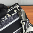 Dior Blue Oblique Embroidered Canvas Clutch