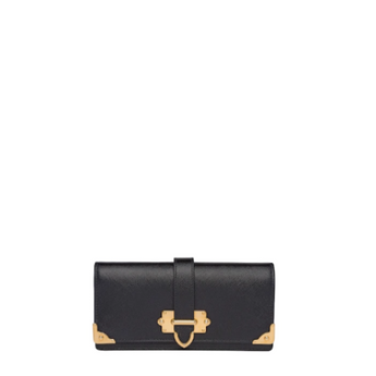 Prada Cahier Saffiano Leather Wallet Large Black