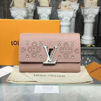 LV Compact Wallet Taurillion Leather Magnolia