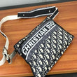 Dior Blue Oblique Embroidered Canvas Clutch
