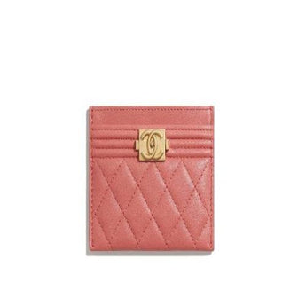 Chanel Boy Card Holder Pink