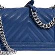 Chanel Boy Medium Handbag Navy Blue