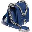 Chanel Boy Medium Handbag Navy Blue