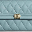 Chanel Le Boy Wallet On Chain – WOC Gold-Tone Metal Blue