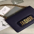 J’Adior Calfskin Flap Bag Dark Blue