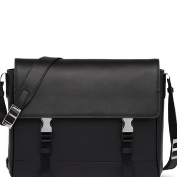 Prada Saffiano Leather Shoulder Bag Black