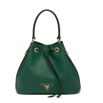 Prada Saffiano Leather Bucket Bag Green