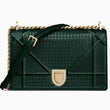 Diorama Green-Toned Metallic Calfskin Flap Bag