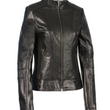 Collar Black Leather Jacket