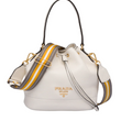 Prada Leather Bucket Bag White