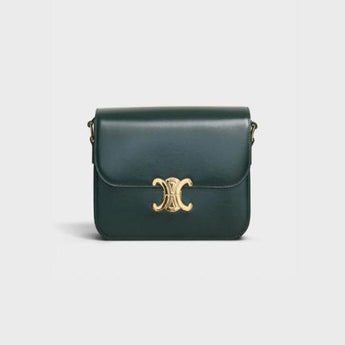 Celine Medium Triomphe Bag In Shiny Calfskin Amazone