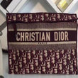 Dior Burgundy Oblique Embroidered Canvas Clutch