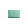Chanel Classic Card Holder Iridescent Turquoise