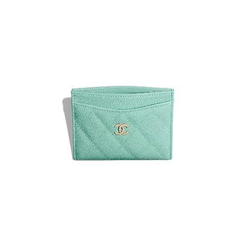 Chanel Classic Card Holder Iridescent Turquoise
