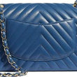 Chanel Classic Clutch With Chain – CWC Caviar Blue Silver-Toned