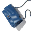 Chanel Classic Clutch With Chain – CWC Caviar Blue Silver-Toned