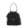 Prada Duet Fabric Shoulder Bag Black