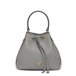 Prada Saffiano Leather Bucket Bag Grey