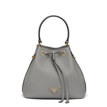 Prada Saffiano Leather Bucket Bag Grey
