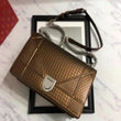 Diorama Dark Gold-Toned Metallic Calfskin Flap Bag