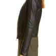 VINCE Rib Panel Leather Jacket