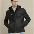 Vintage Hooded Leather Jacket