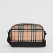 Burberry Vintage Check And Leather Crossbody Bag Archive Beige