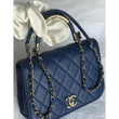 Chanel Medium Flap Bag With Top Handle Blue