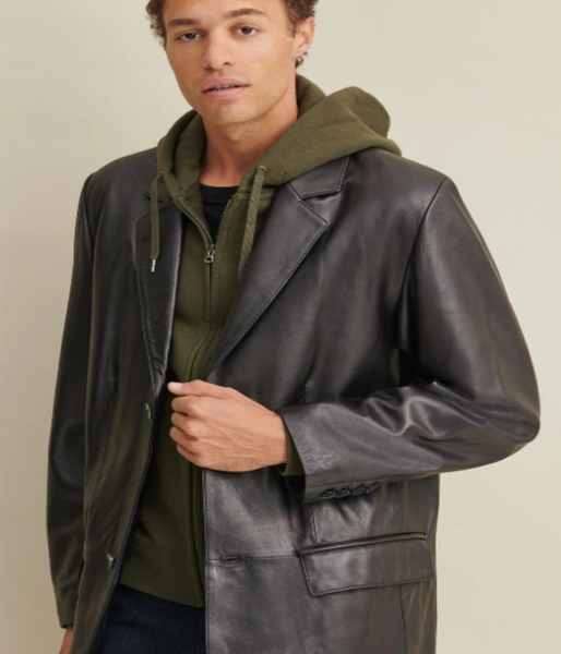 Big & Tall Leather Blazer Jacket